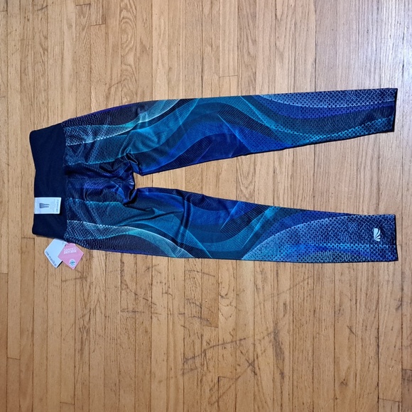 Marika Jordan Performance Legging Navy Blue & Turquoise Contoured Fit Sz XS - Picture 4 of 7